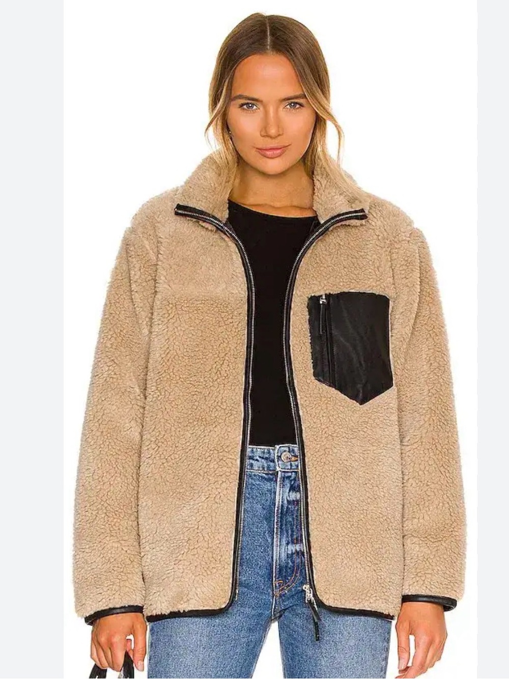 Anine Bing Ryder  Teddy Sherpa Jacket In Camel Size S